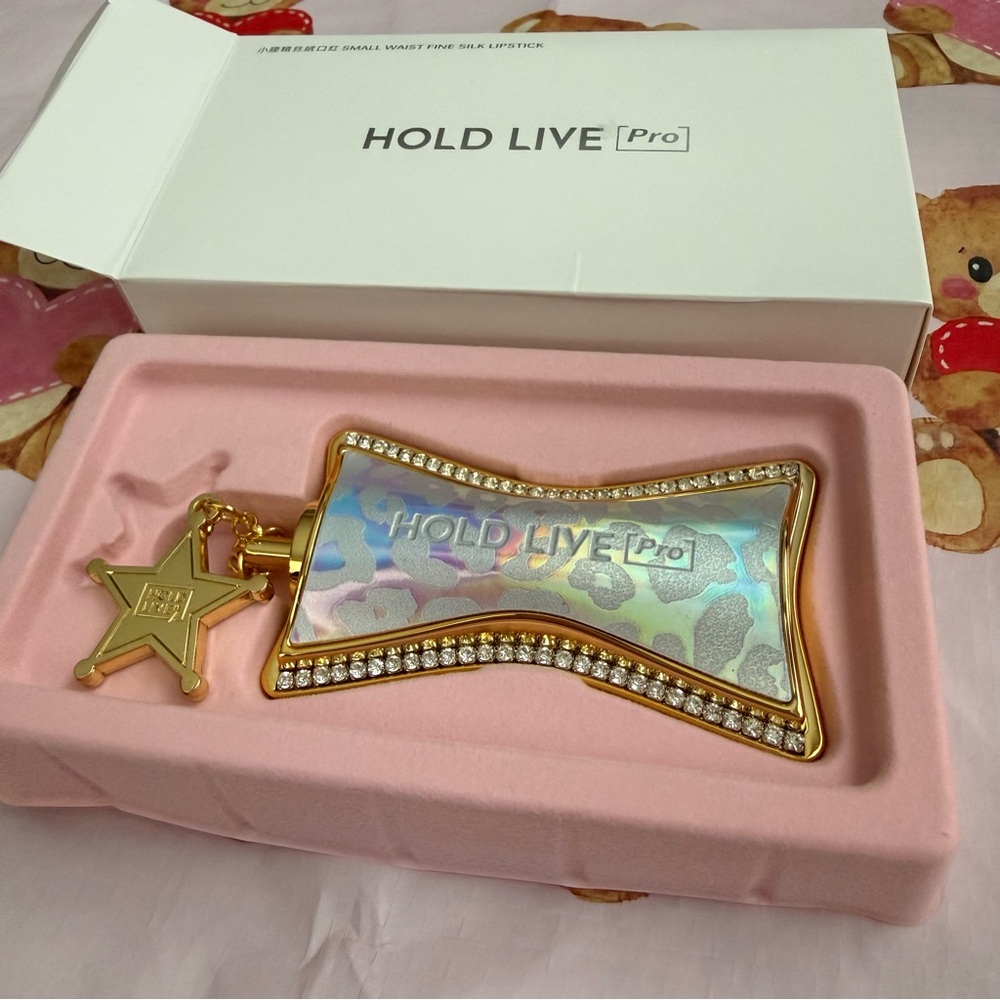 Dark Red Lipstick in Gorgeous Iridescent Silver Cheetah Print & Gold Packaging